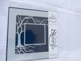 Clarity stencil  TREE BOX  7" X 7".      54