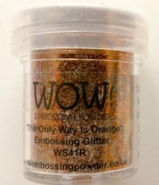 WOW! Embossing Powder The Only Way Is Orange WS41R – helder oranje met glinsterende glitter