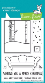 Lawn Fawn Window Scene: Winter bundel kopen – stempel + snijmal voor warme wintertaferelen