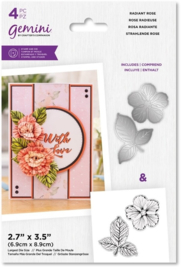 Gemini - Clearstamp&Snijmal set - Knipvel Bloemen - Radiant Rose