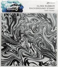 Simon Hurley cling rubber background stamp water marble