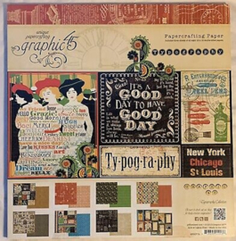 Graphic 45 Typography 12x12 Collection – Creatief papier met karakter en vintage typografie