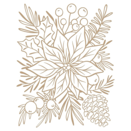 Full Bloom Poinsettia Hot Foil Plate (GLP-427)