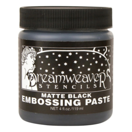 Dreamweaver Embossing Paste – Matte Black: Diepzwarte structuur met een stoere, matte finish