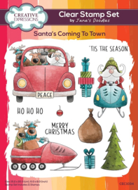 Jane’s Doodles Stempelset – Santa’s Coming to Town | Breng de magie van Kerst tot leven