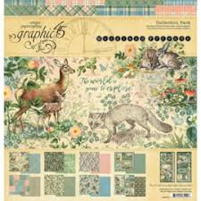 graphic 45 woodland friends 8x8" paper pad