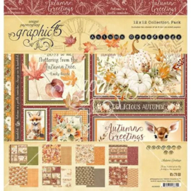 Graphic 45 Autumn Greetings 12x12 Collection – Nostalgisch herfstpapier vol warmte en gezelligheid
