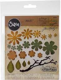 Sizzix thinlits small tattered florals