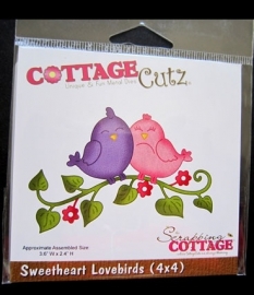 Cottage Cutz die   Sweetheart lovebirds  CC 4x6-563