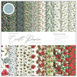 Festive Flora 6x6" Premium paper pad Craft Consortium