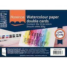 Florence • Watercolour Paper Folded Cards Smooth 15.5x15.5cm 300g White 50x