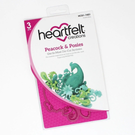 Heartfelt Creations Peacock & Posies bundel kopen – stempel + snijmal met 10% korting