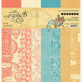 Graphic 45 Imagine 12x12 Patterns & Solids – Droomachtig basispapier voor fantasierijke creaties