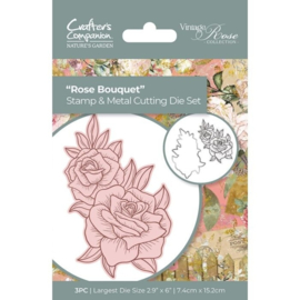 nature garden stamp en metal die rose bouquet