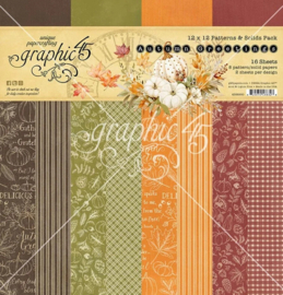 Graphic 45 Autumn Greetings 12x12 Patterns & Solids – Warme herfstkleuren voor sfeervolle projecten