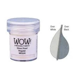 WOW! Embossing Powder Silver Pearl WE02R – elegante zilverglans met parelmoereffect
