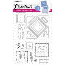 Studio Light die cutting Dies square floral envelope