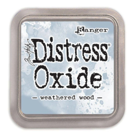 🪵 Distress Oxide Weathered Wood – Verweerd blauwgrijs met een rustieke uitstraling