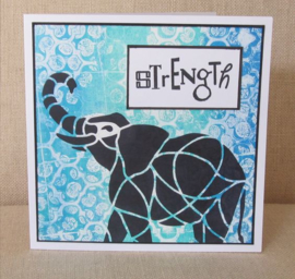 Clarity stencil  elephant    95   7"x7"