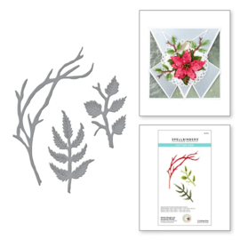 Spellbinders Die Susan's Garden Winter Bough and evergreen Shrubs