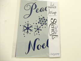 Clarity stencil   PEACE, NOEL & SNOWFLAKES  A5.  43
