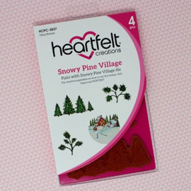 Heartfelt Creations Snowy Pine Village stempelset kopen – mini winterlandschap voor kerstkaarten en sneeuwbolprojecten