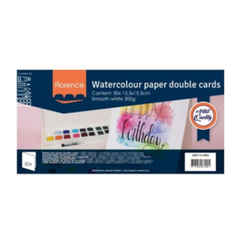 florence watercolour paper double cards 15.5 x 15.5 cm