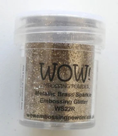 WOW! Embossing Powder Metallic Brass Sparkle WS22R – glanzend messing met sprankelende glitters