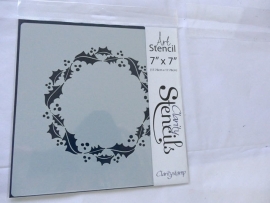 Clarity stencil  HOLLY WREATH 7" X 7".   33