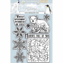 Stamperia Arctic Antarctic Stamps  moments full of you – sneeuw, ijs en mystiek