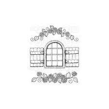 cottage window & hydrangea stempelset