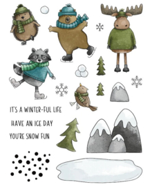 Jane's doodles clear stamp set  snow fun