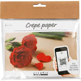 mini hobbyset crepepapier bloemen roos