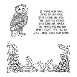 Clarity stamp  owl en oak  stempelset 135