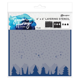Simon Hurley layering stencil- Winter Scene Maker