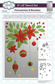 Creative Expressions Colouring Stencil – Poinsettias & Baubles (6"x8") – 2-delig