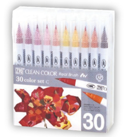 Kuretake ZIG Clean Color Real Brush Set C – 30 kleuren
