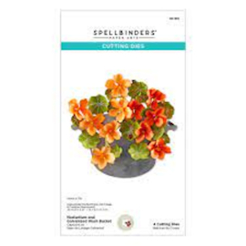 Die Spellbinders nasturtium and galvanized wash bucket