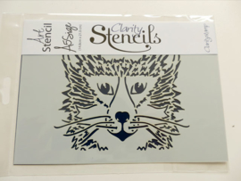 Clarity stencil  wild animal face wolf  59 A5