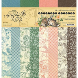 graphic 45 patterns & solids 12x12" paper pad