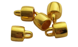 Grote metalen eindkap goudkleur - ca. 11mm