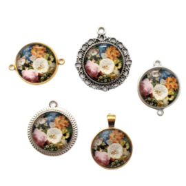 Cabochon flower romance