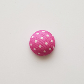 Stoffen cabochon dots fuchsia - ca. 15mm