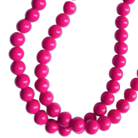 Keramische glaskraal hot pink - 8mm