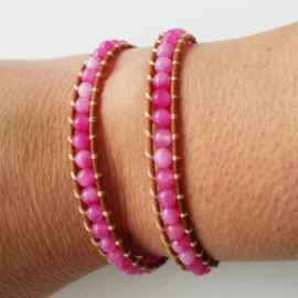 Wikkelarmband pink