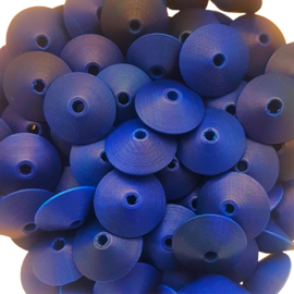 Houten kraal disc marineblauw - ca. 18x9mm