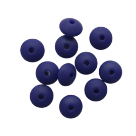 Siliconen disc marineblauw - ca. 12x5mm