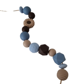Siliconen kralenmix Retro Blue
