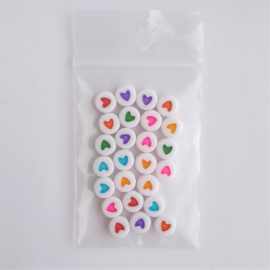 Letterkralenmix hartje multicolor