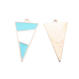 Hanger driehoek lichtblauw/wit/goud